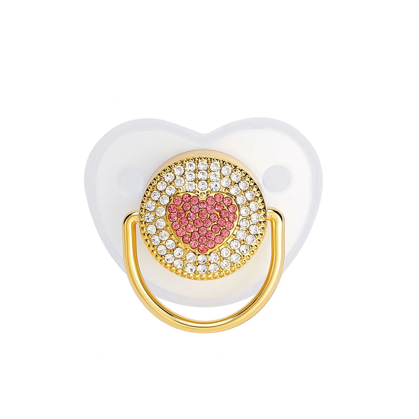 Baby Luxury Rhinestone Zircon Pacifier Dummy White