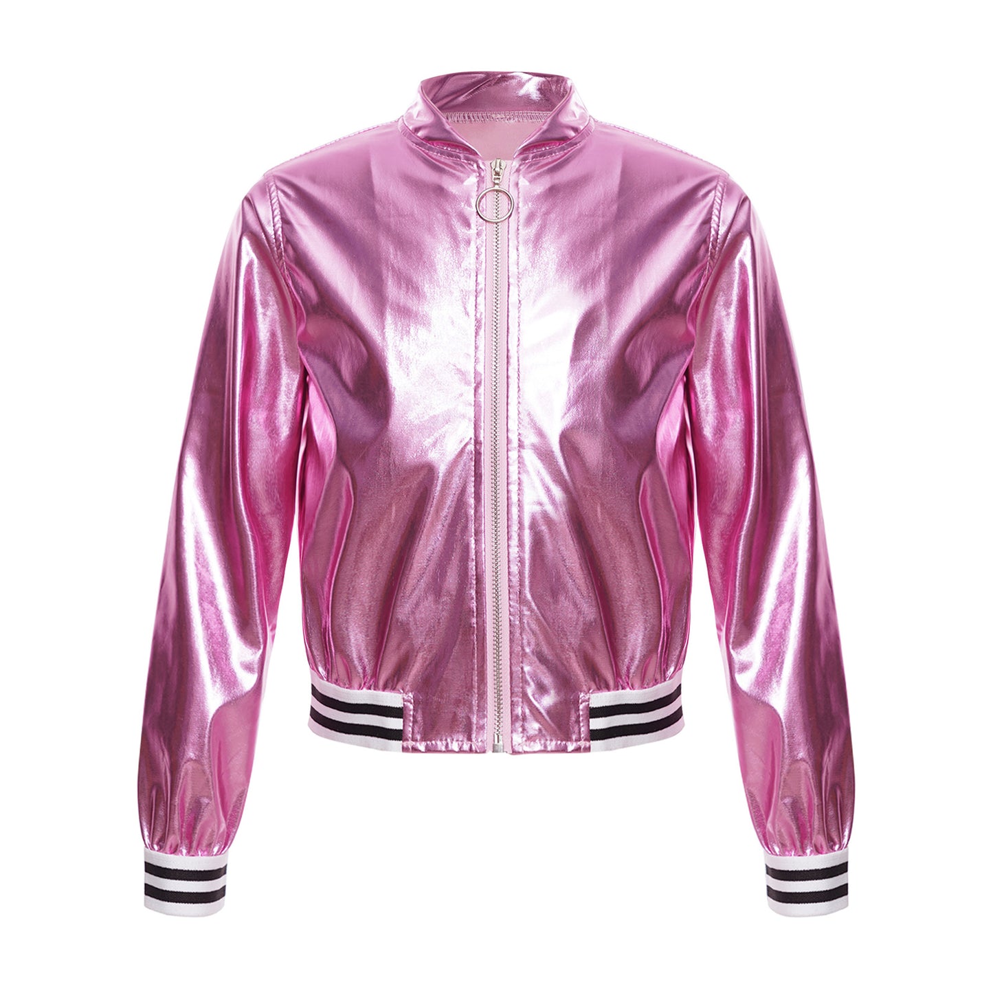 Girls Metallic Long Sleeve Zipper Jacket (Age 6-16 YRS)