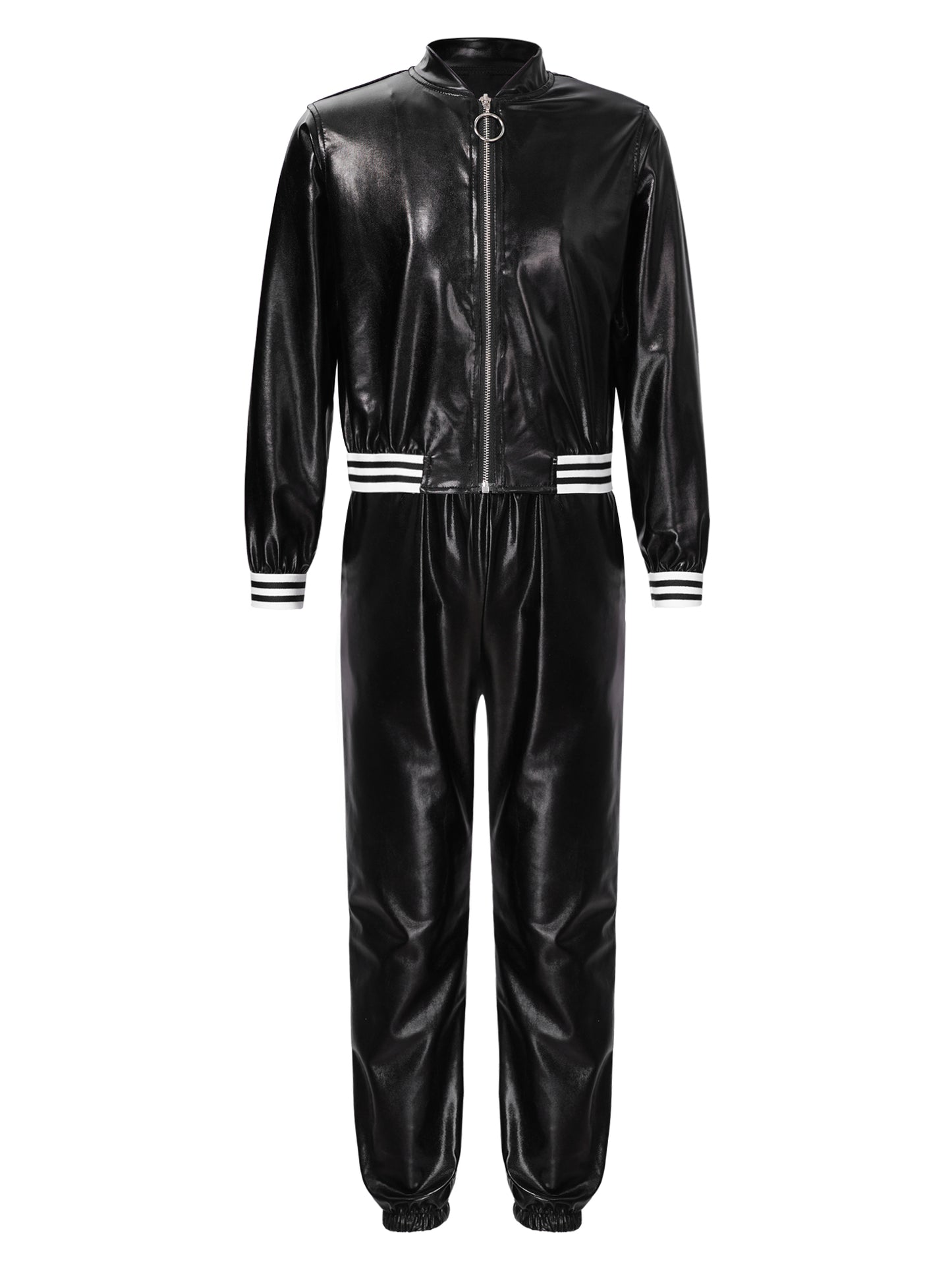 Girls Metallic Long Sleeves Bomber Jacket Coat & Pants Set (Age 6-16YRS)