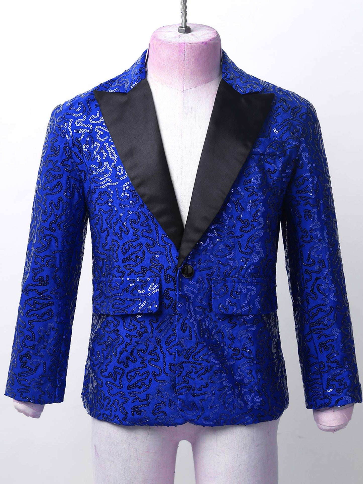 Boys Sequin Dance Tuxedo Jacket Suit & Fedora Hat (Age 6-16 YRS)