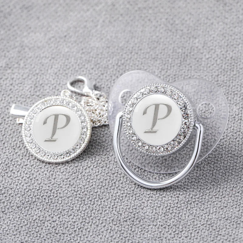 Baby Personalized Rhinestone Pacifier Luxury Clips P