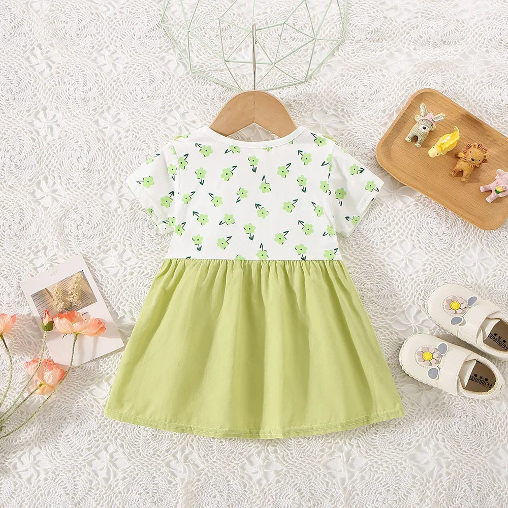 Baby Girls Summer Cotton Flower Dress (Age 6M-24M)