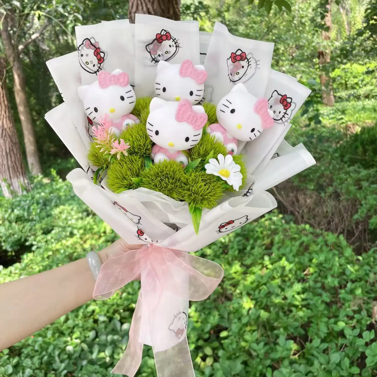 Hello Kitty Plush Flower Gift Bouquet – 35cm in Gift Box | Sanrio-Inspired Keepsake Arrangement