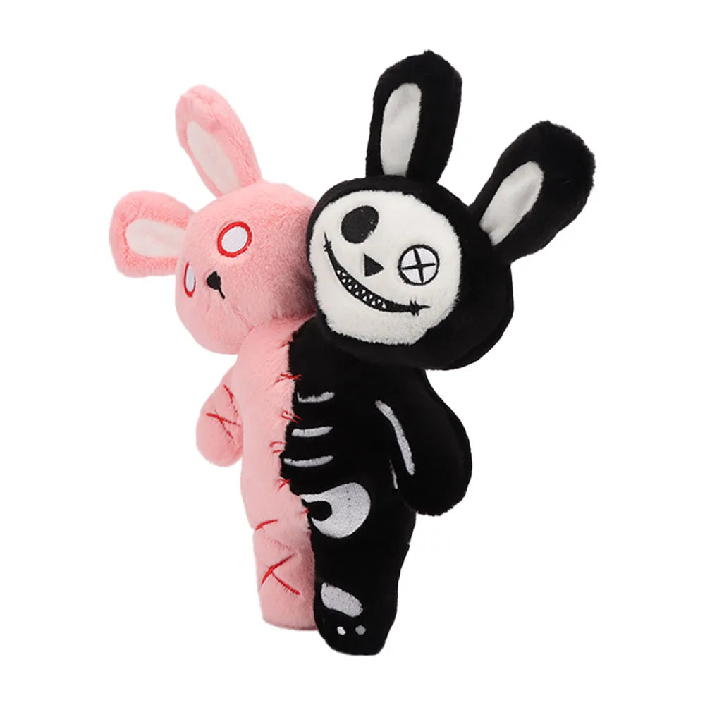 Plush Horrific Two-headed Skull Rabbit Stuffed Toy - 30cm