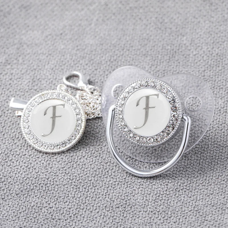 Baby Personalized Rhinestone Pacifier Luxury Clips F