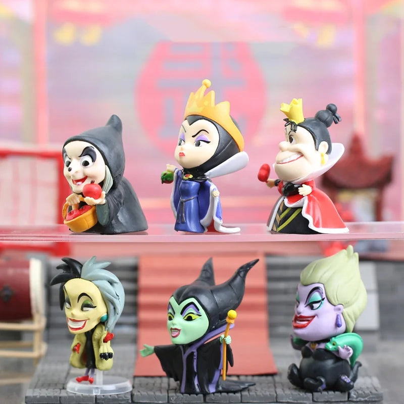 Q Version Anime Figures – Disney Princesses & Villains | 6 Pack or 9 Pack Collectible Set