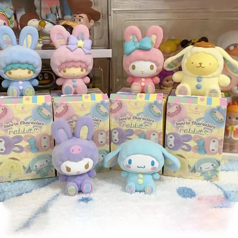 Sanrio Characters Fluffy Rabbit Blind Box Series Figure Model