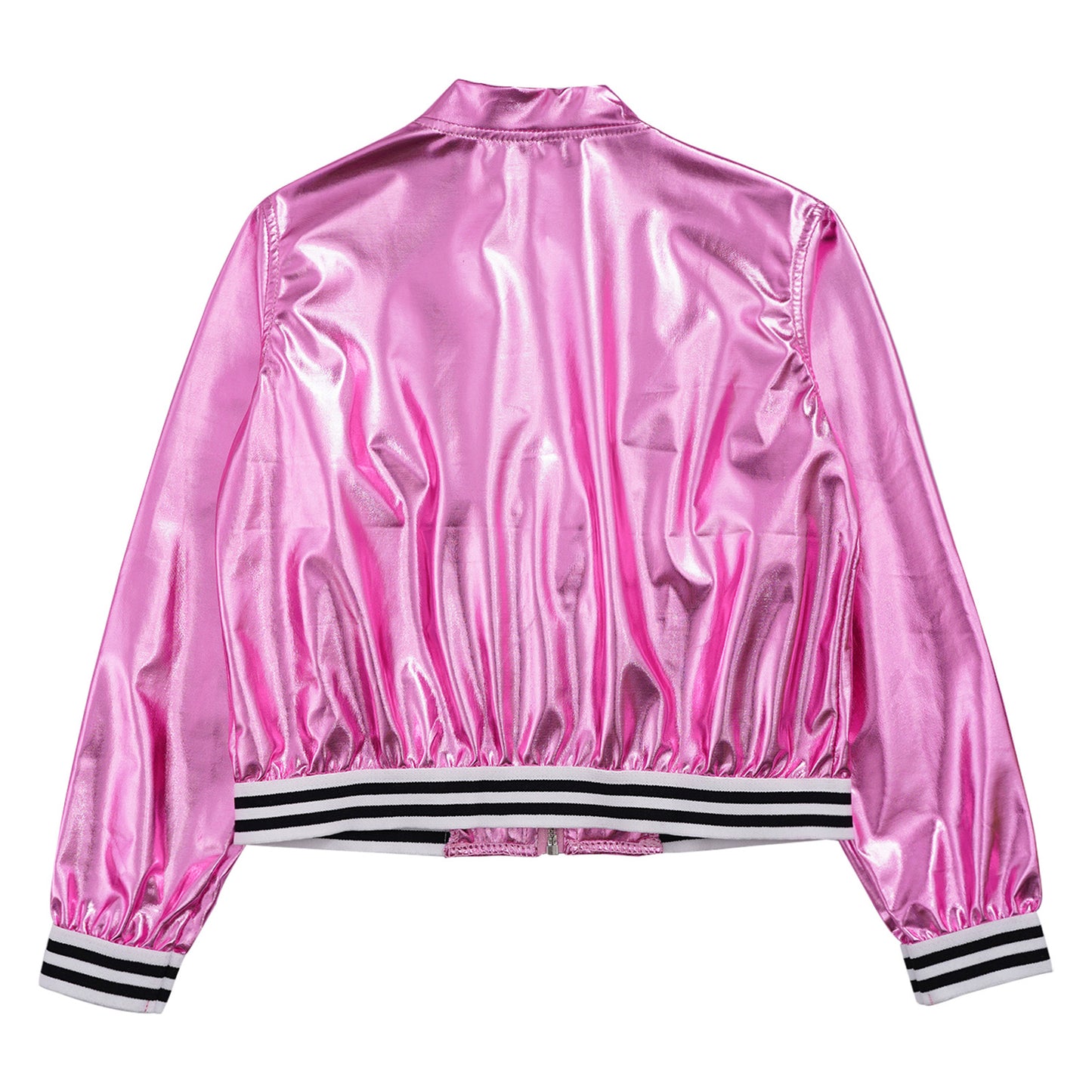 Girls Metallic Long Sleeve Zipper Jacket (Age 6-16 YRS)
