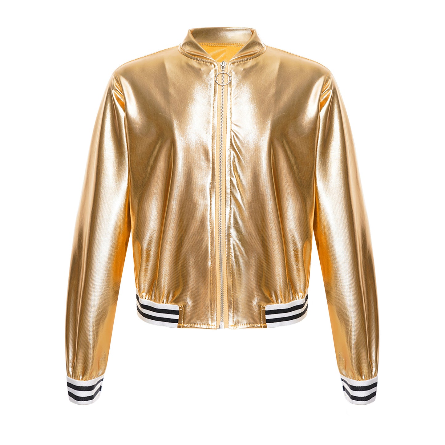Girls Metallic Long Sleeve Zipper Jacket (Age 6-16 YRS)