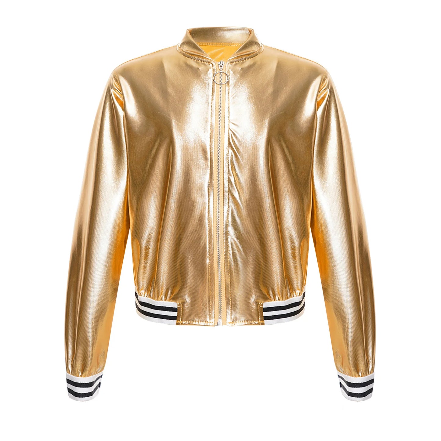 Girls Metallic Long Sleeve Zipper Jacket (Age 6-16 YRS)