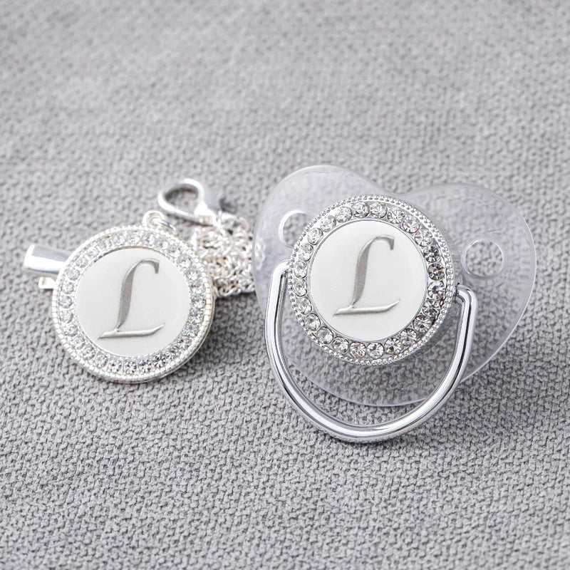 Baby Personalized Rhinestone Pacifier Luxury Clips