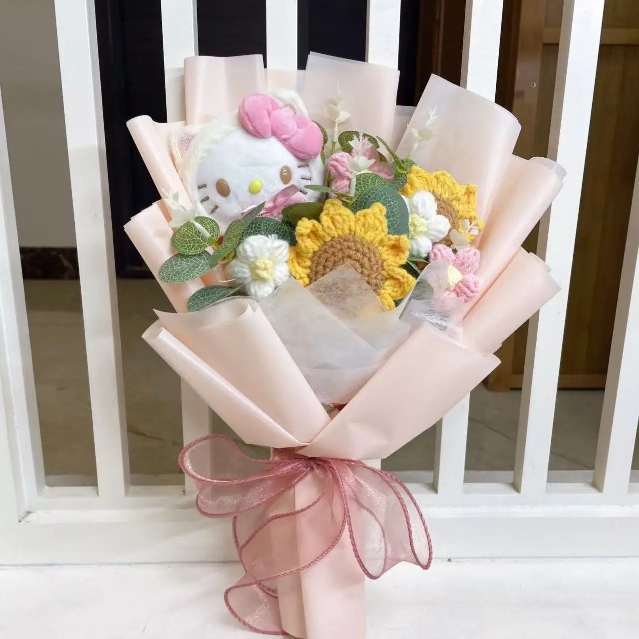 Hello Kitty Plush Flower Gift Bouquet – 35cm in Gift Box | Sanrio-Inspired Keepsake Arrangement
