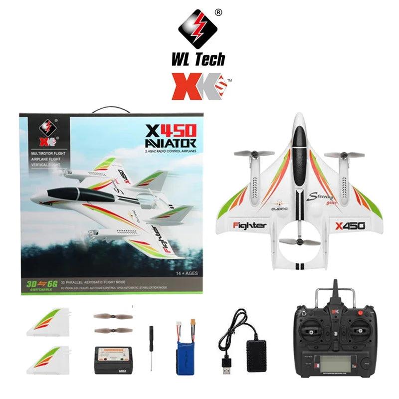 WLtoys XK X450 RC Toy Airplane Remote Control