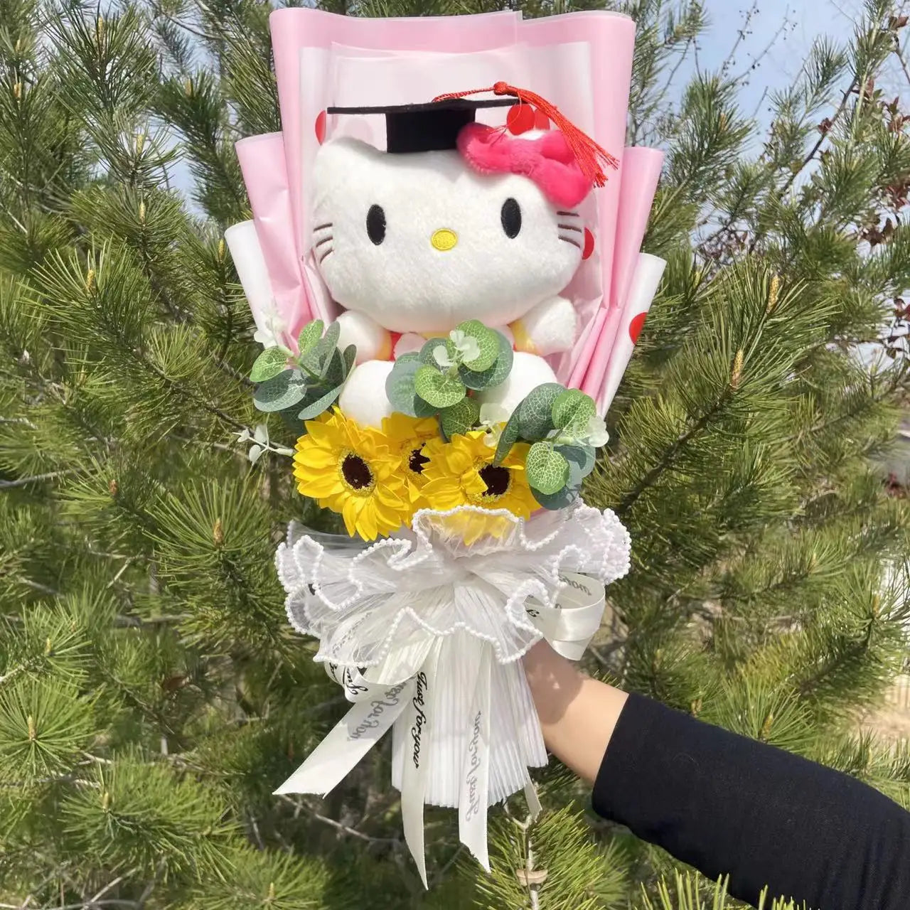 Sanrio Graduation Plush Flower Gift Bouquet – My Melody, Kuromi & Cinnamoroll