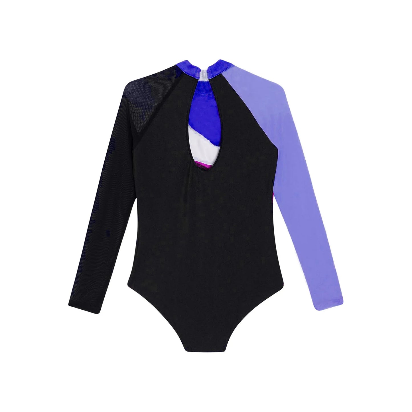 Girls Ballet Dance Leotard Gymnastics Rhinestones Sheer Mesh Long Sleeve (Age 4-16 YRS)
