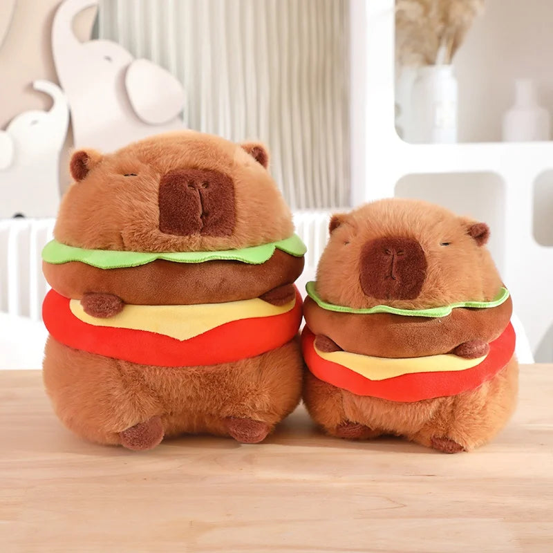Plush Hamburger Capybara Stuffed Toy 20-25cm