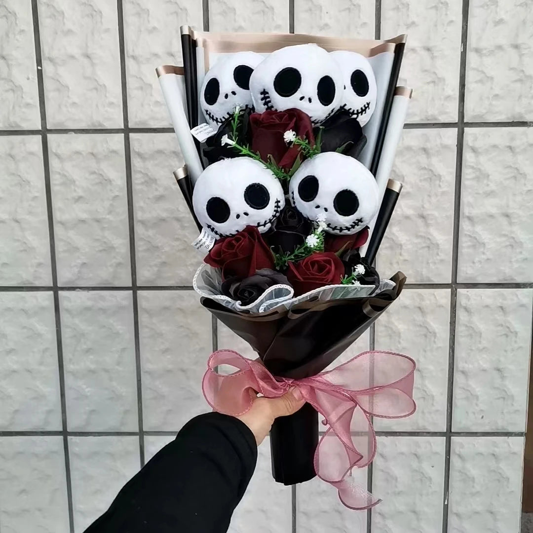 Skeleton Plush Toy Gift Flower Bouquet