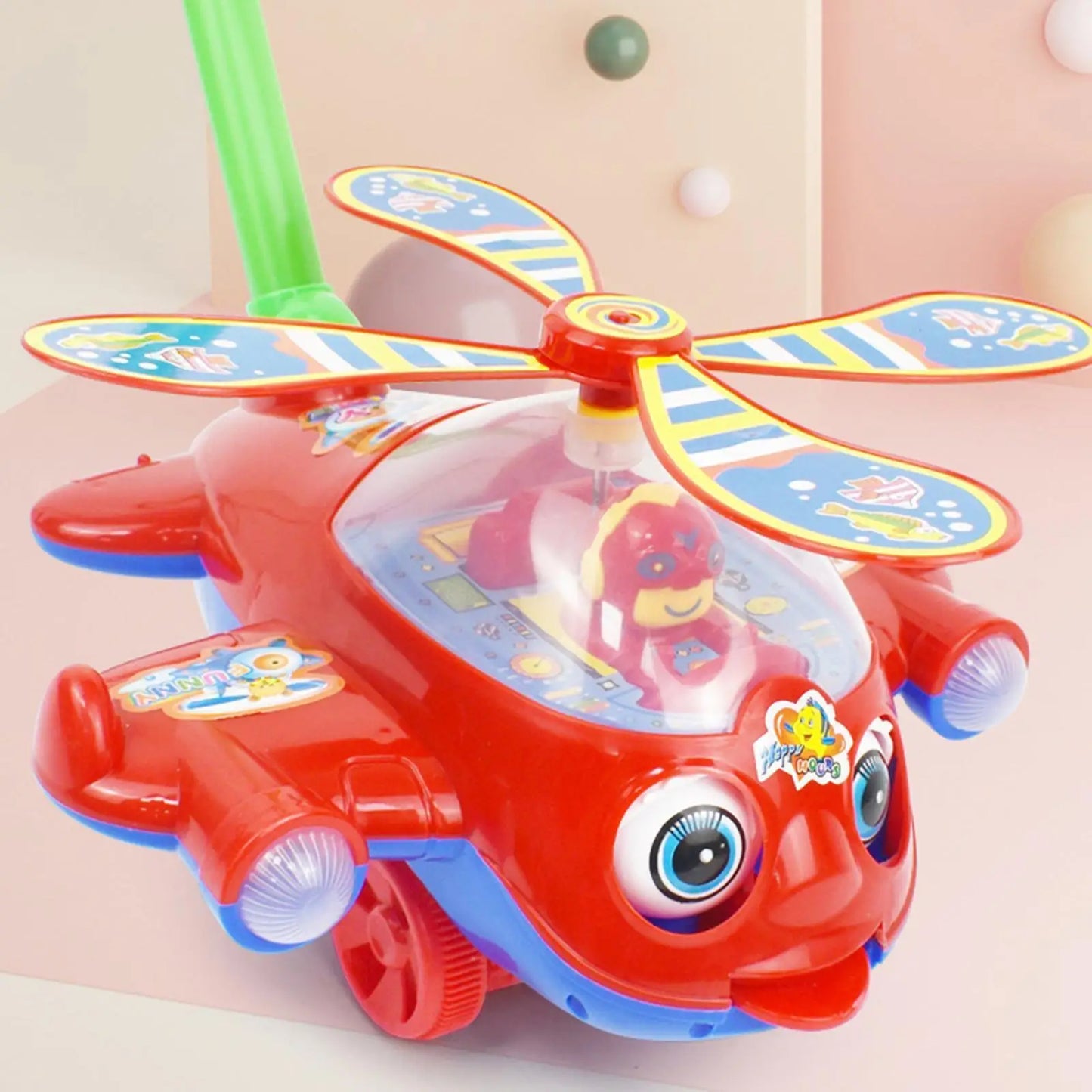 Baby Walker Push Pull Along Plane Car Toy Big Red