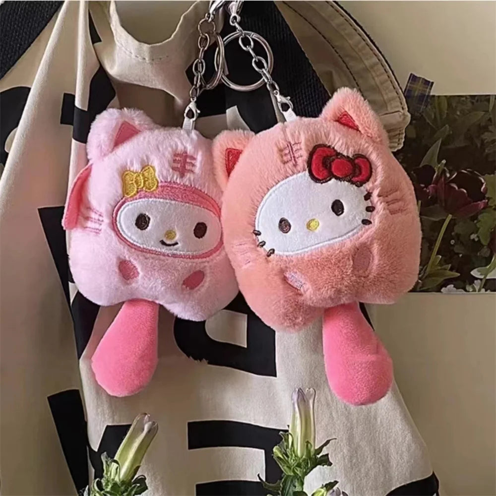 Plush Sanrio Kuromi Stuffed Keychain Toy - 14cm