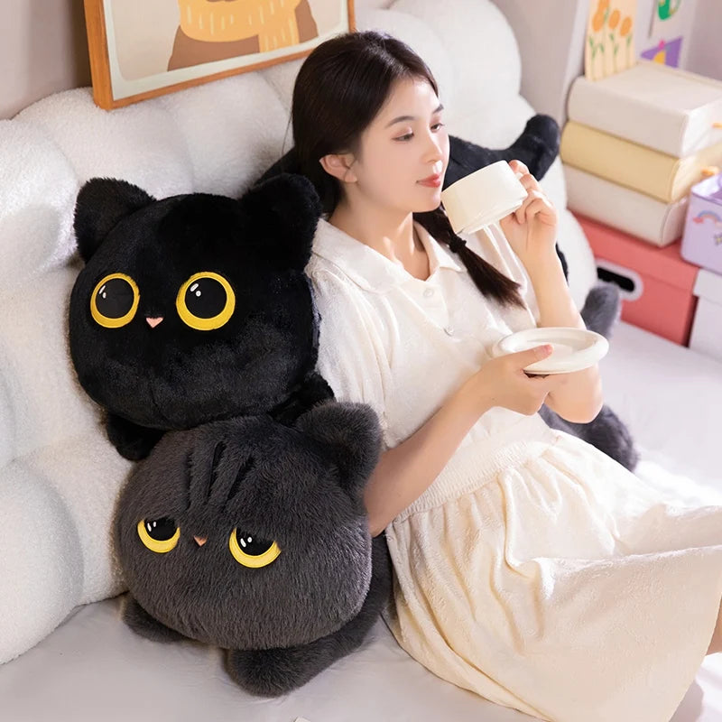 Plush Black Cat Pillow Stuffed Toy 50-90cm