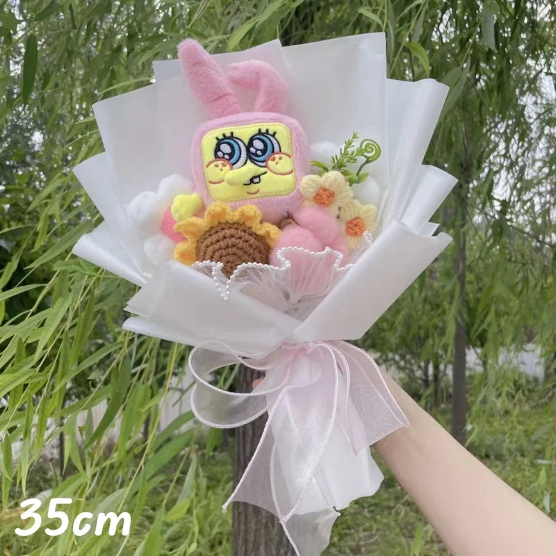 Plush SpongeBob Patrick Star Gary Squidward Stuffed Toy Flower Bouquet