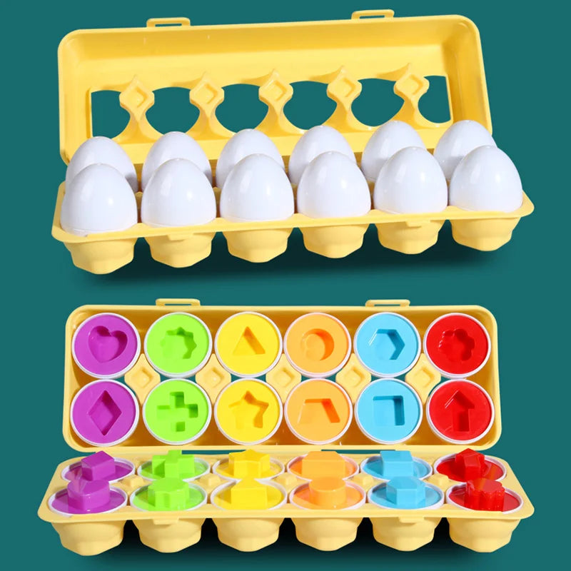 Naodongli Easter Matching Eggs Set Montessori Learning Toy 12pcs shape