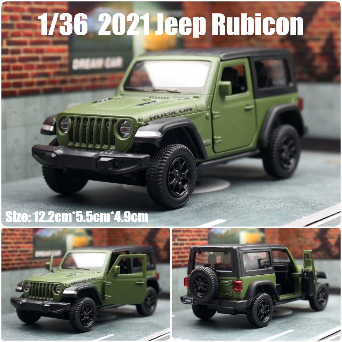 Jeep Wrangler Rubicon Off-Road Toy Car Diecast Miniature