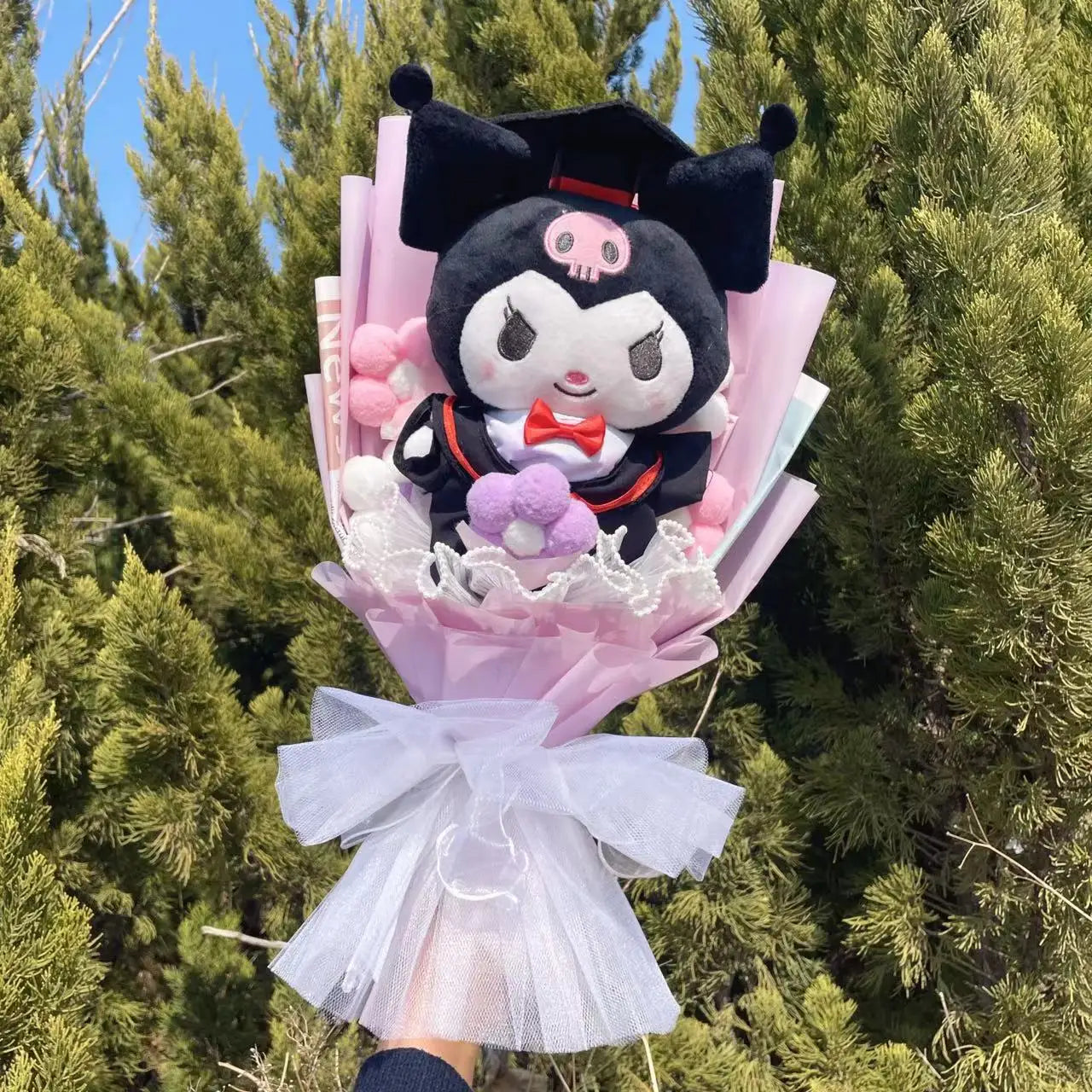 Sanrio Graduation Plush Flower Gift Bouquet – My Melody, Kuromi & Cinnamoroll