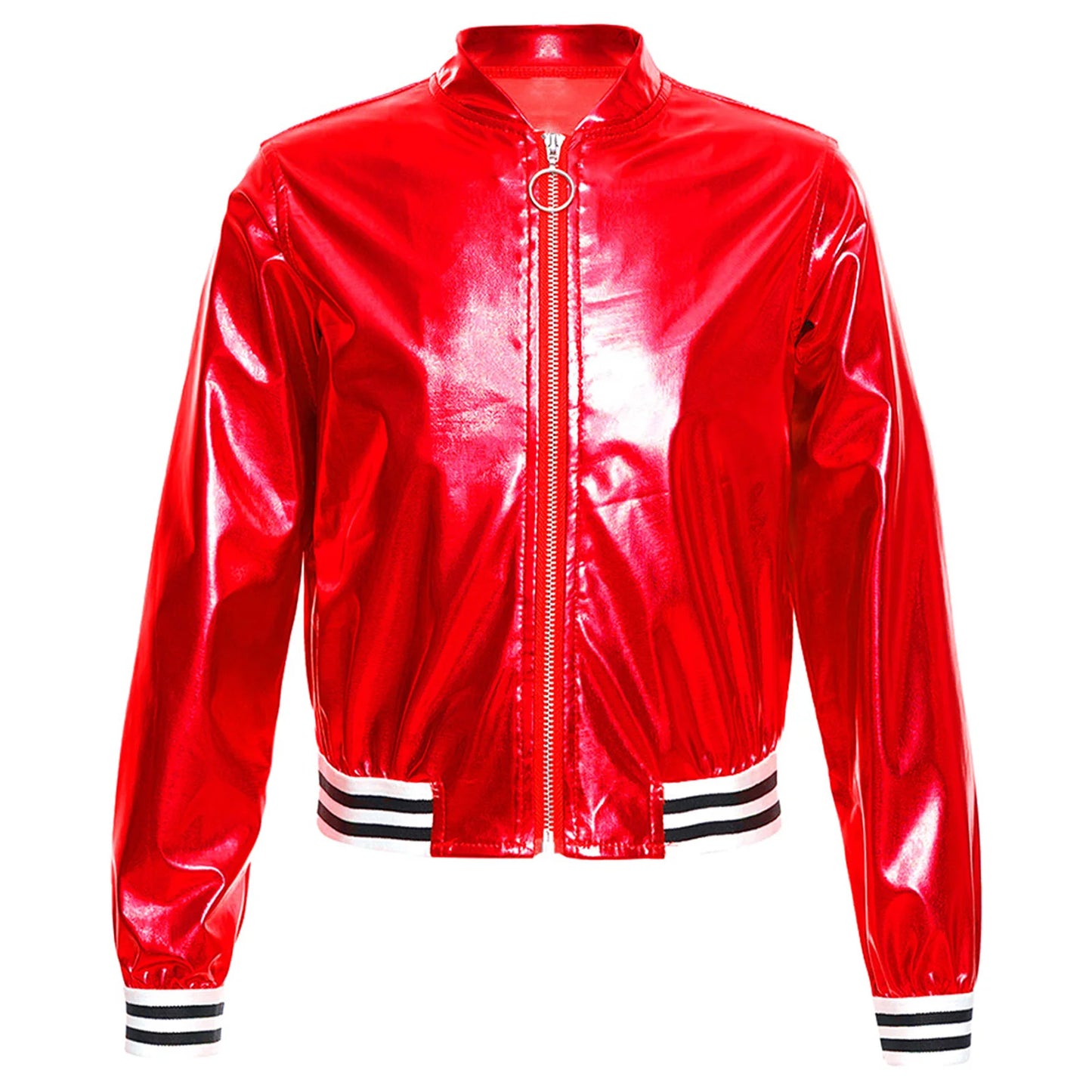 Girls Metallic Long Sleeve Zipper Jacket (Age 6-16 YRS)