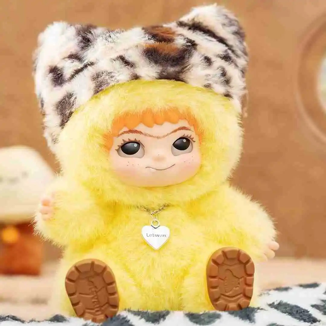WAKUKU Fuzzy Trendy Fun Party Series Plush Blind Box Figure Golden Yellow