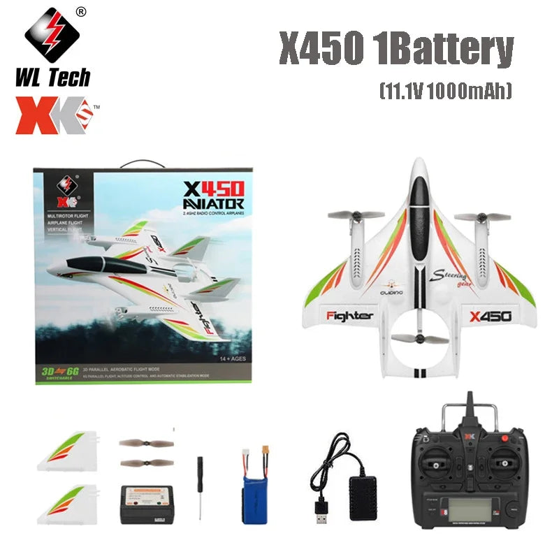 WLtoys XK X450 RC Toy Airplane Remote Control White