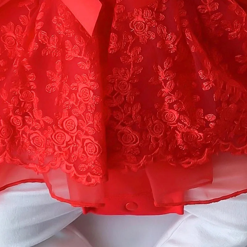 Baby Girls Short Sleeve Lace Dress & Bonnet (Age 3M-18M)