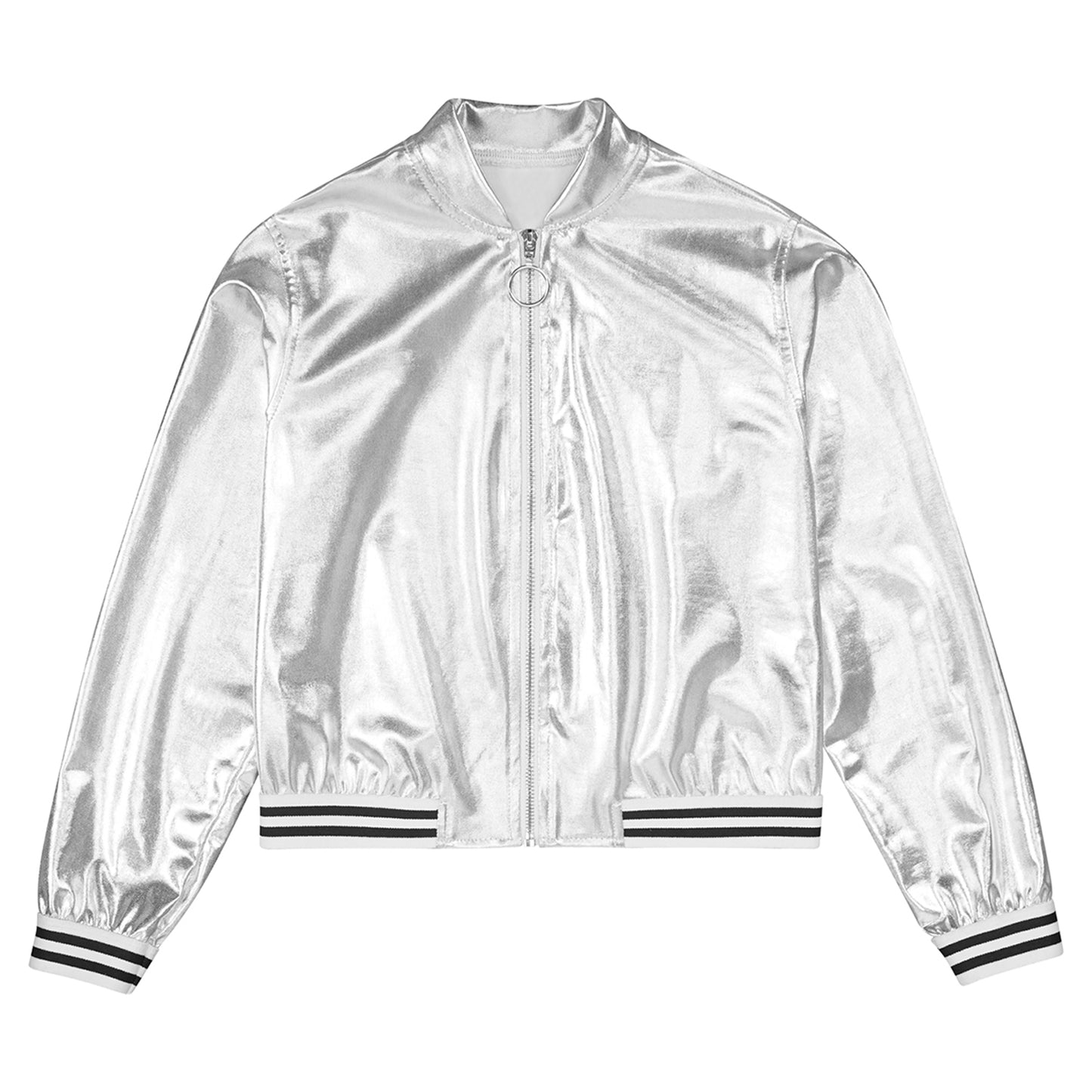 Girls Metallic Long Sleeve Zipper Jacket (Age 6-16 YRS)