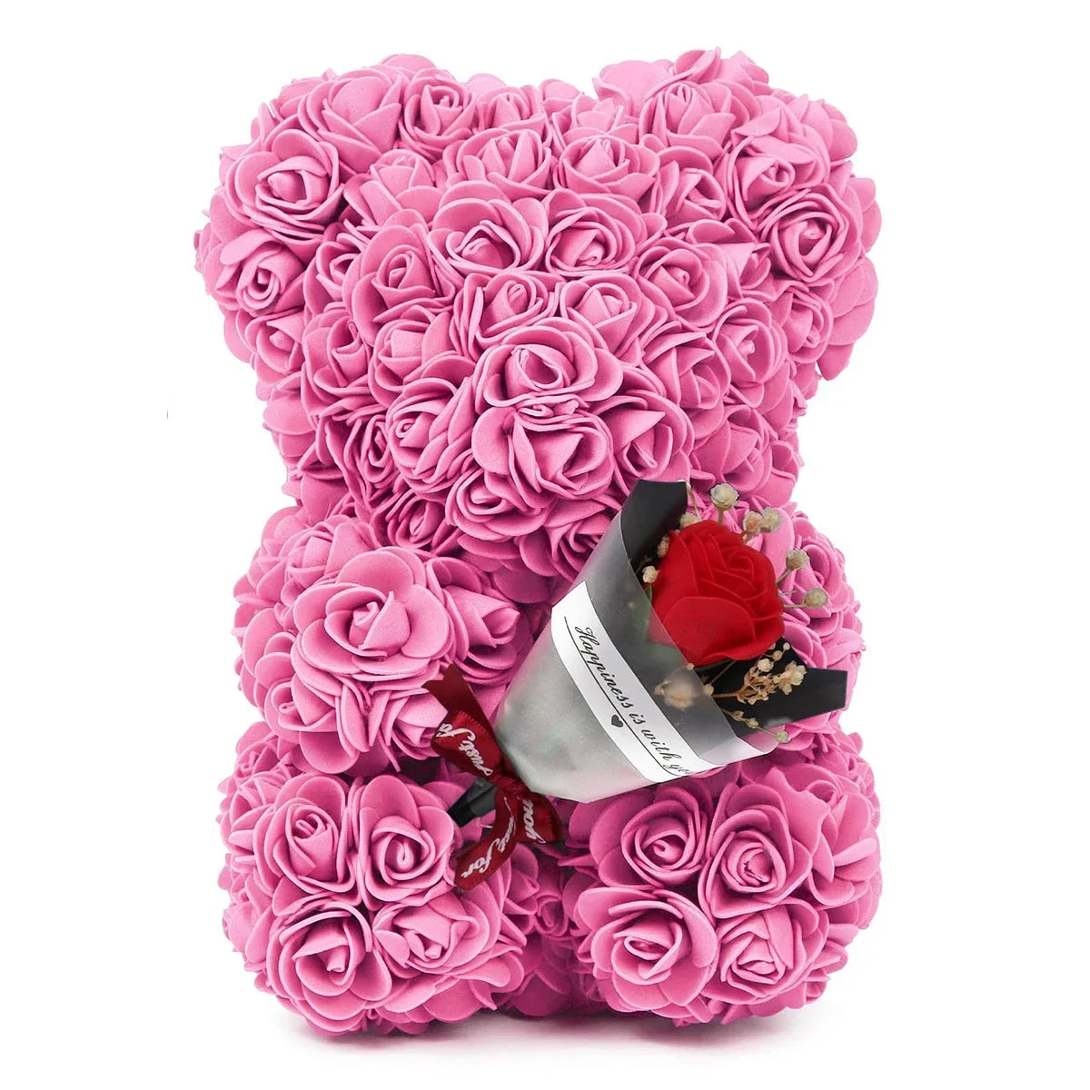 Rose Teddy Bear Bouquet – Handmade Gift Box for Valentine’s Birthdays & Special Occasions Pink