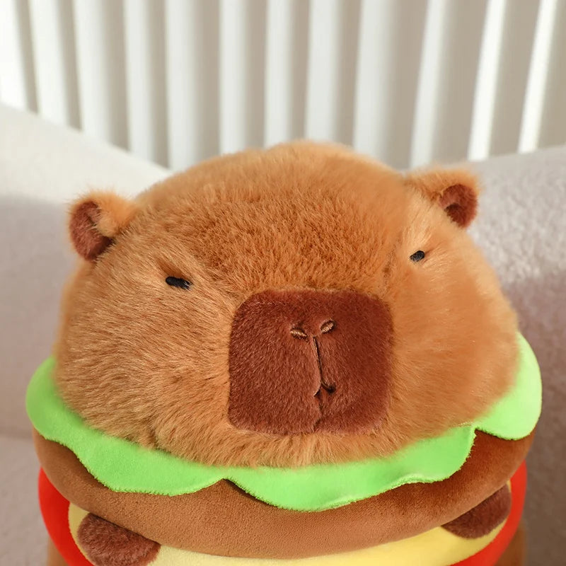 Plush Hamburger Capybara Stuffed Toy 20-25cm