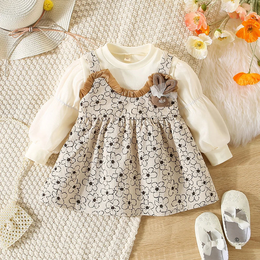 Baby Girls Bunny Dress (Age 9M-3 YRS) Beige