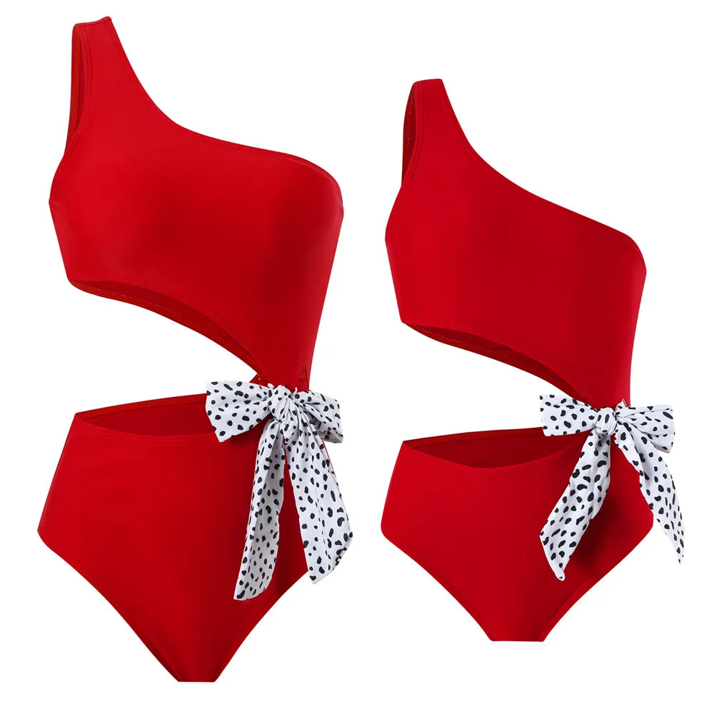 Mother & Daughter Matching Swimsuits (Mommy & Me) Red