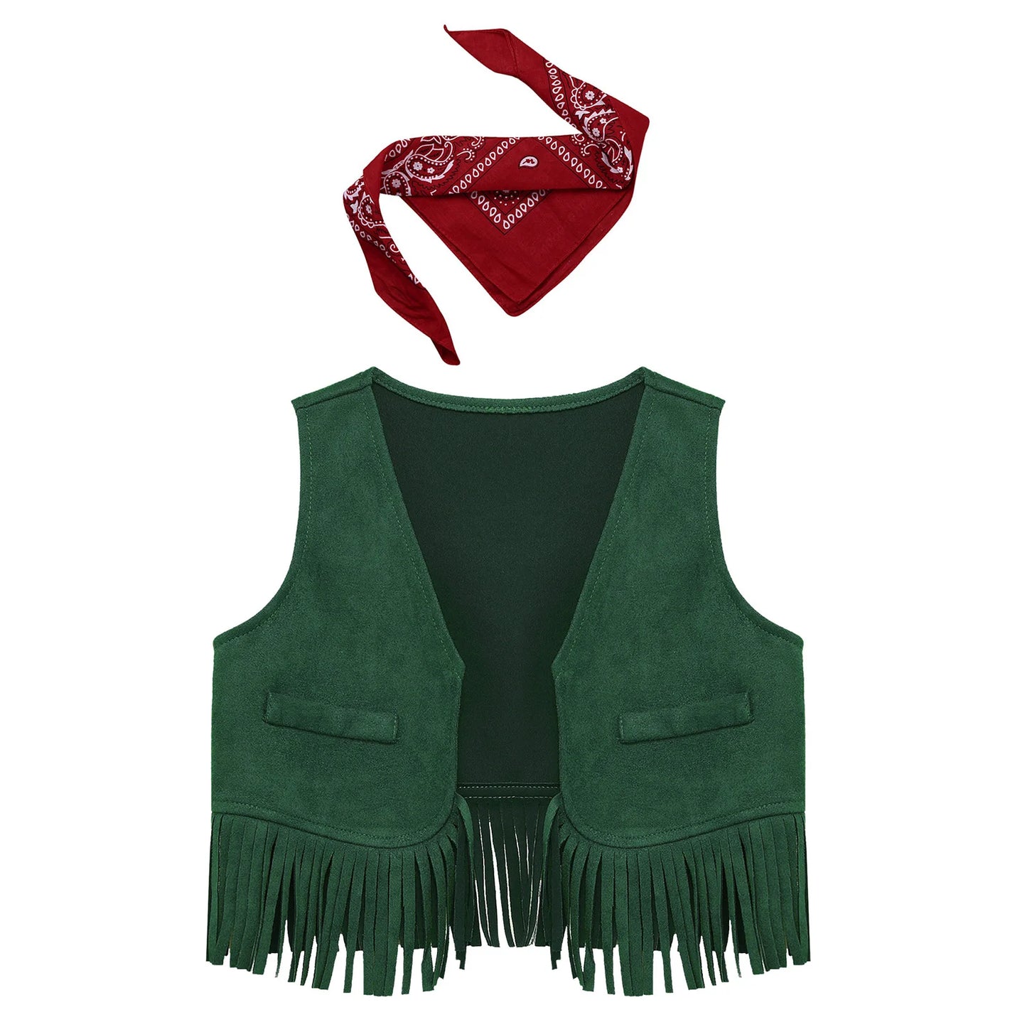 Baby Girls/Boys Western Cowboy Costume Suede Tassels Vest (Age Newborn-5 YRS)