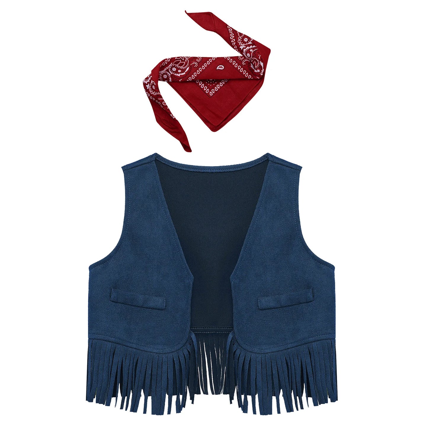 Baby Girls/Boys Western Cowboy Costume Suede Tassels Vest (Age Newborn-5 YRS)