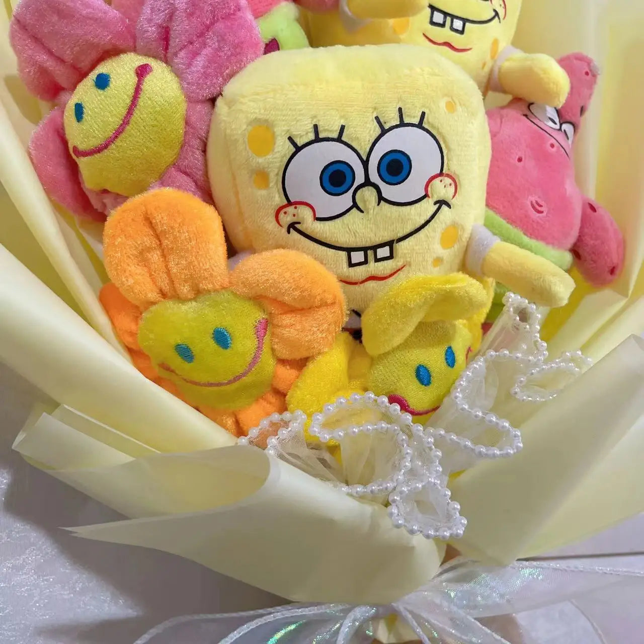 Plush SpongeBob Patrick Star Gary Squidward Stuffed Toy Flower Bouquet