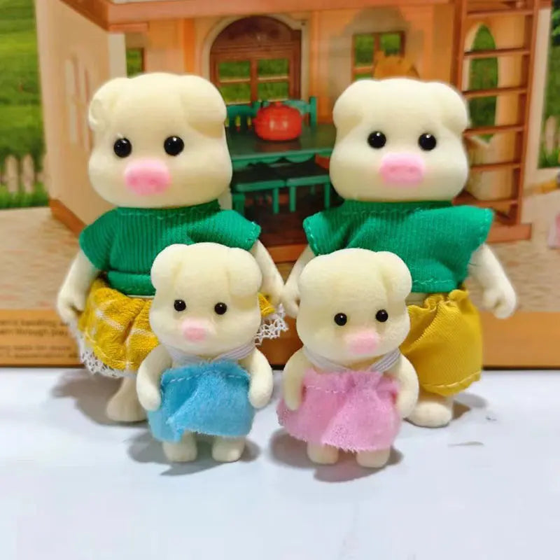 Bunny Families Forest Animal 1:12 Scale Dollhouse Miniatures