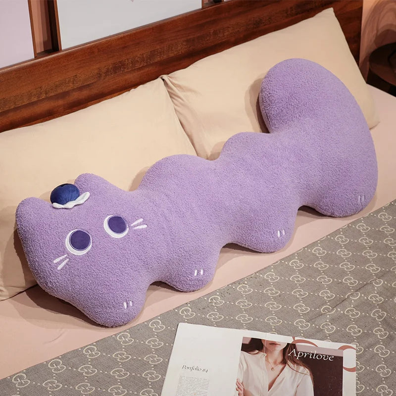 Plush Cat Long Pillow Toy 90-120cm Purple
