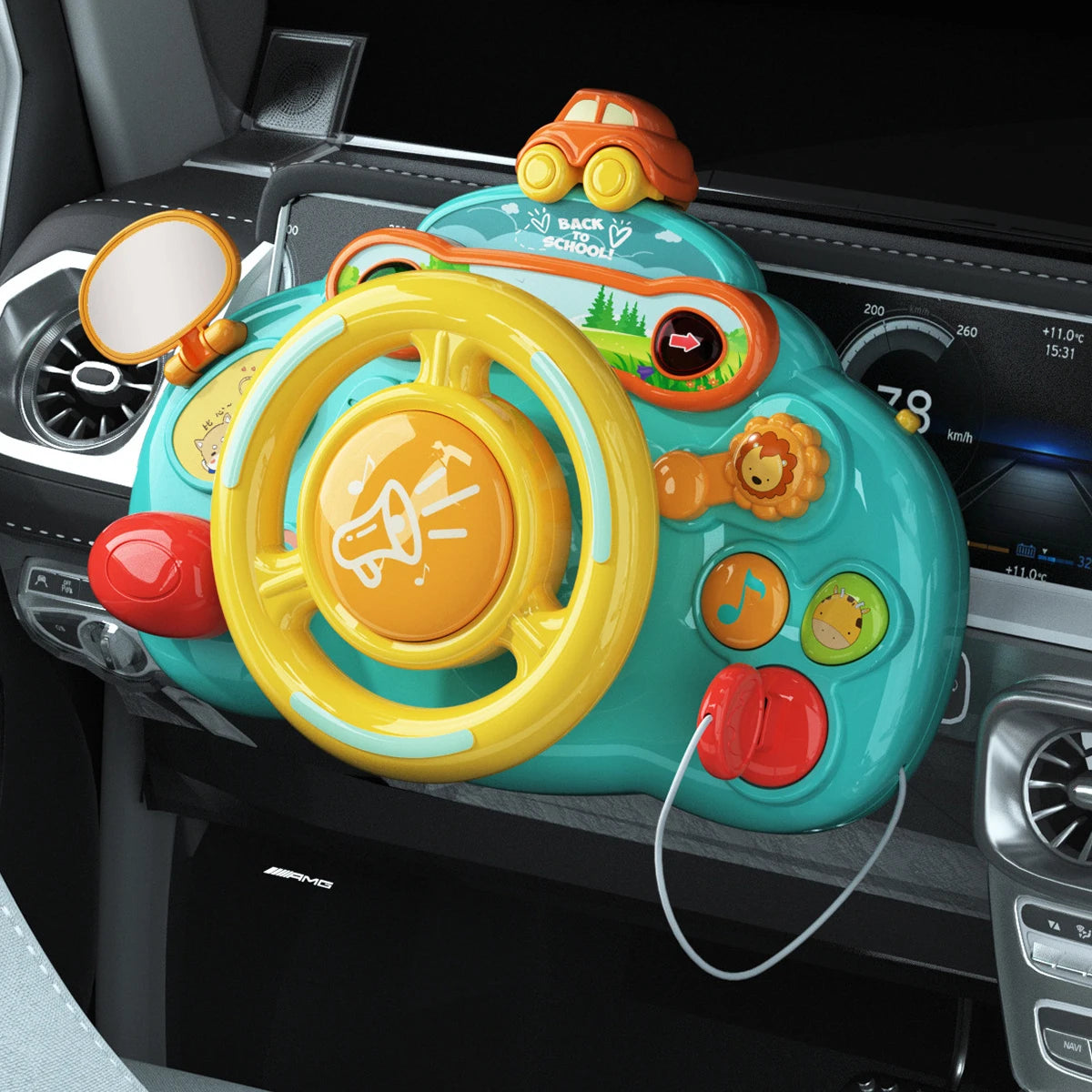 Babyno Baba Electric Simulate Driving Car Copilot Steering Wheel Toy