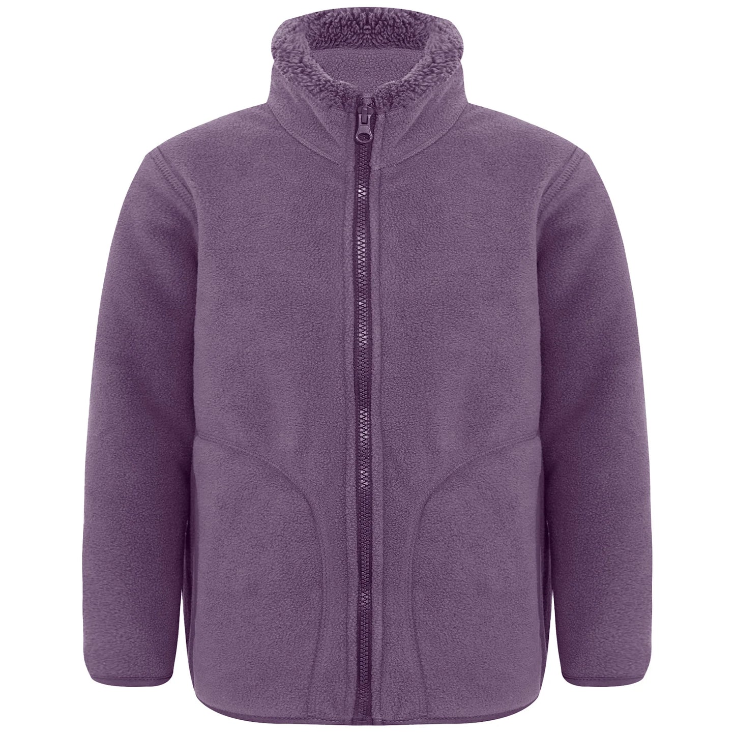 Girls / Boys Fleece Sherpa Jacket (Age 3-16YRS) Purple