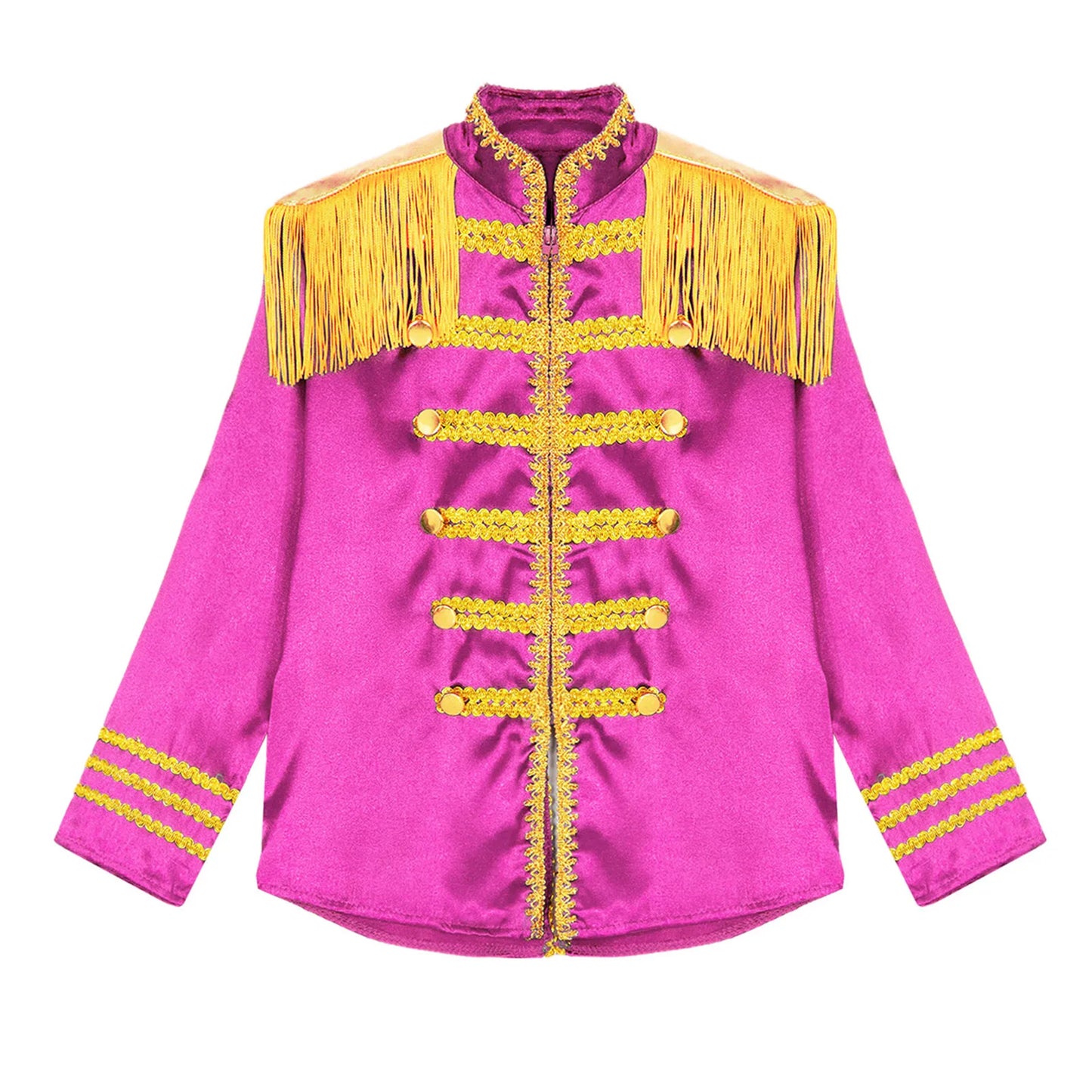 Girls 60s Retro Band Musician Costume Tassel Jacket (Age 6-16 YRS)