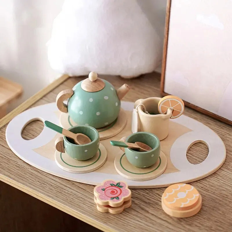 15-Piece Wooden Afternoon Tea Set For Children
