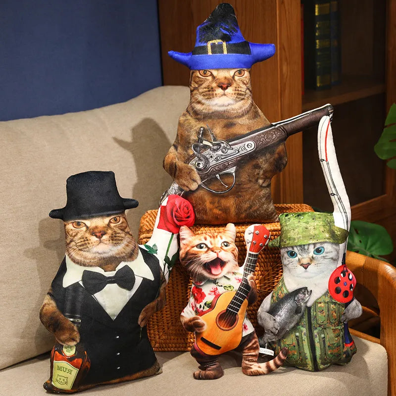 Plush Funny 3D Cat Plush Stuffed Toy 30-40cm