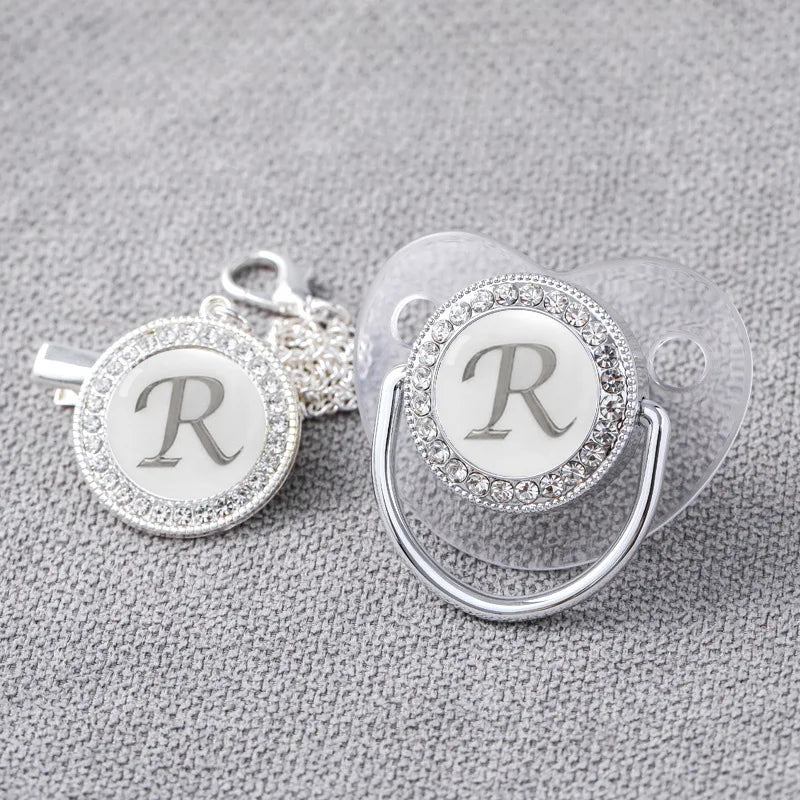 Baby Personalized Rhinestone Pacifier Luxury Clips R