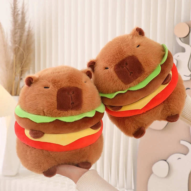 Plush Hamburger Capybara Stuffed Toy 20-25cm
