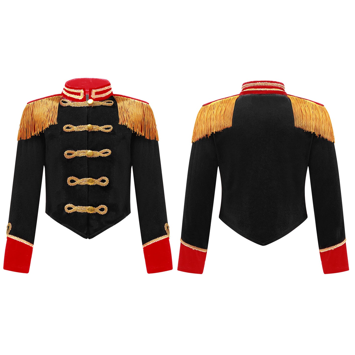 Kids Circus Ringmaster Costume Long Sleeve Fringe Tassel Jacket (Age 6-14YRS)